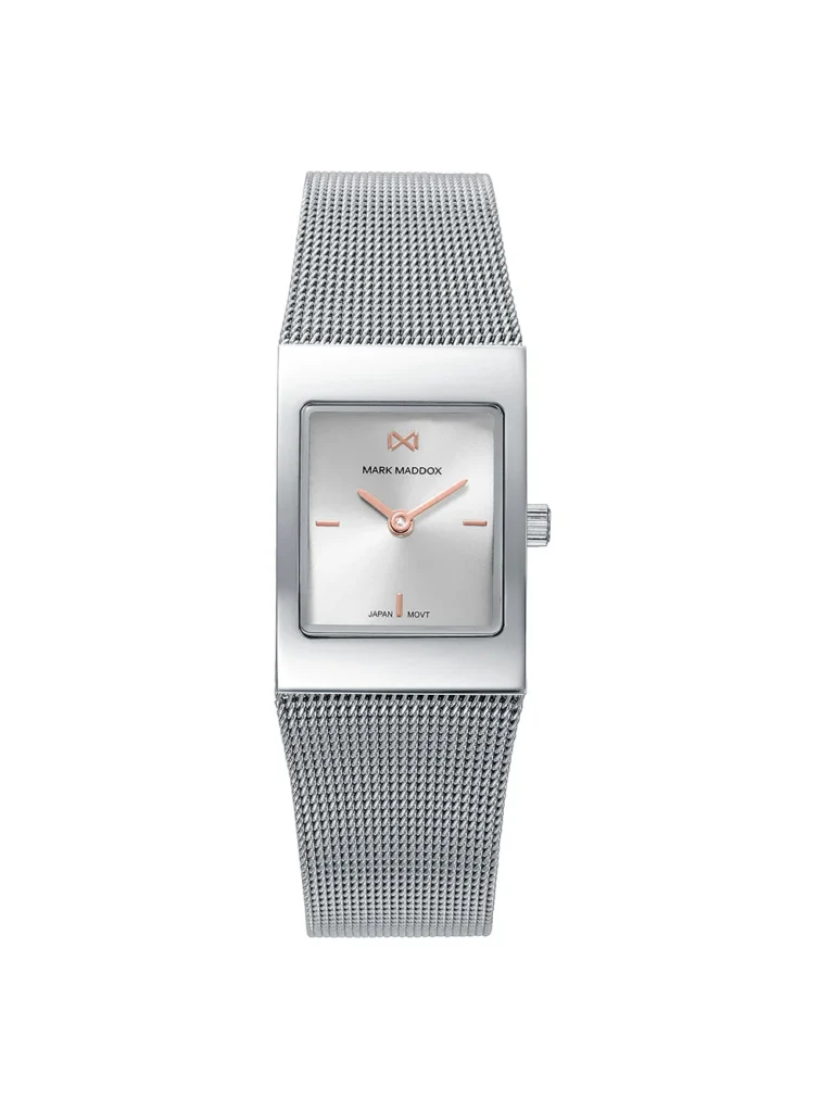 Reloj Mark Maddox mujer malla milanesa acero esfera plata - MM0145-87