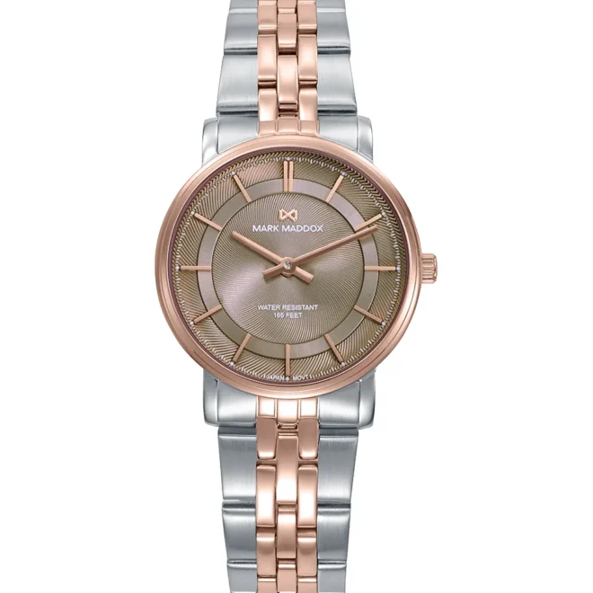 Reloj Mark Maddox mujer acero bitono IP rosa esfera gris 31mm - MM1042-97