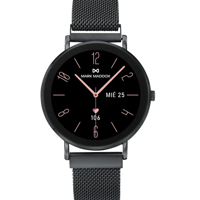 Smartwatch Mark Maddox Smart Now mujer malla milanesa IP negro 41mm - MS2002-50