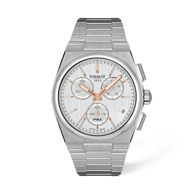 Reloj Tissot PRX Chrono 41mm esfera plata - T1374171103100