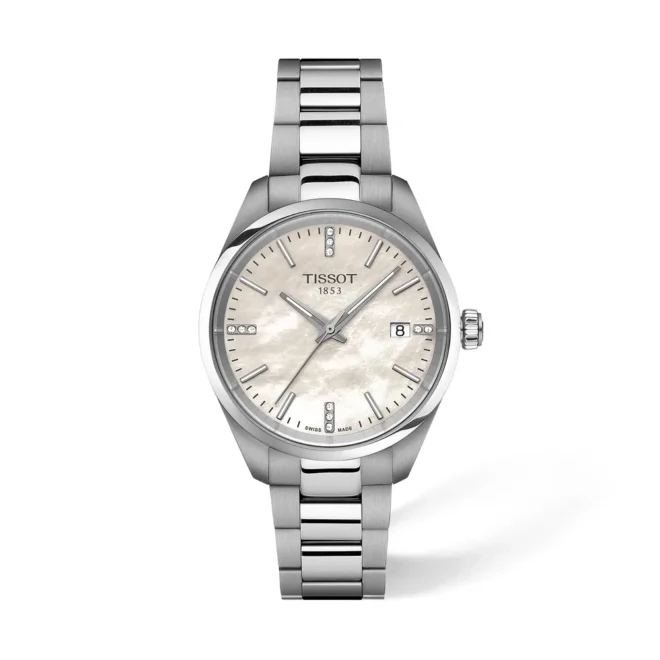 Reloj Tissot PR 100 34mm nácar blanco y diamantes - T1502101111600