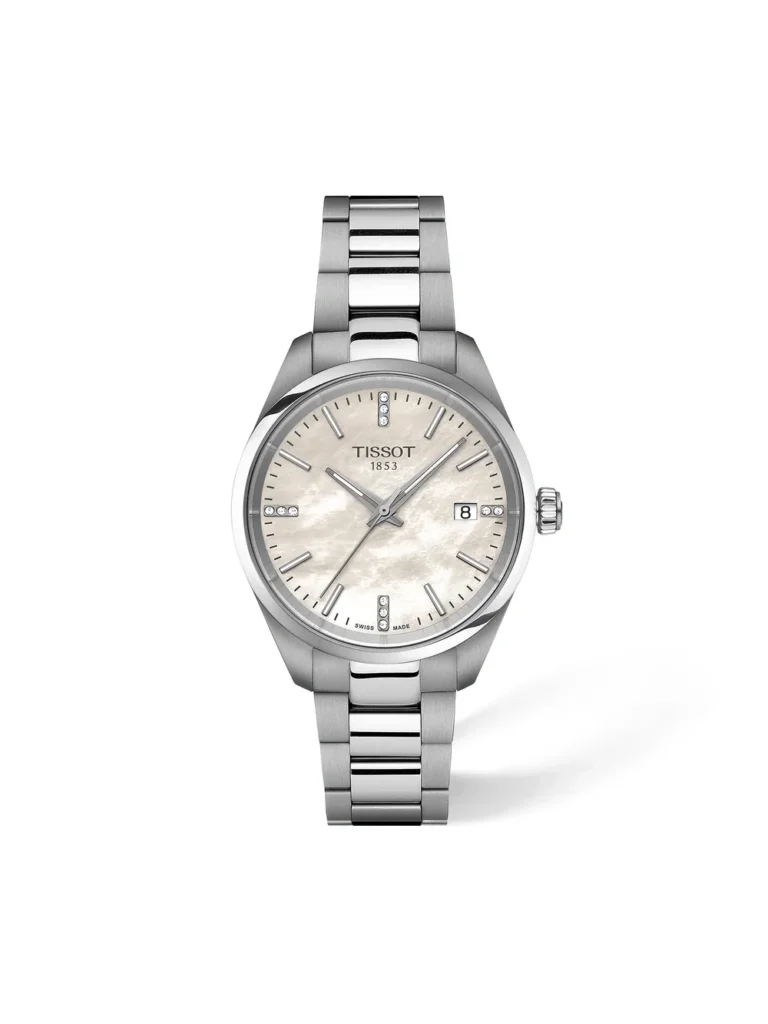 Reloj Tissot PR 100 34mm nácar blanco y diamantes - T1502101111600